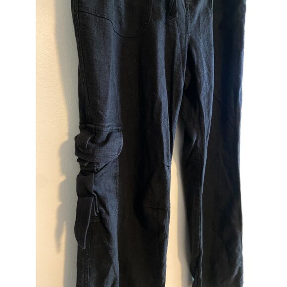 Soft Surroundings Women's Linen Cargo with Drawstring Waistband/ Zipper Fly - Picture 5 of 7